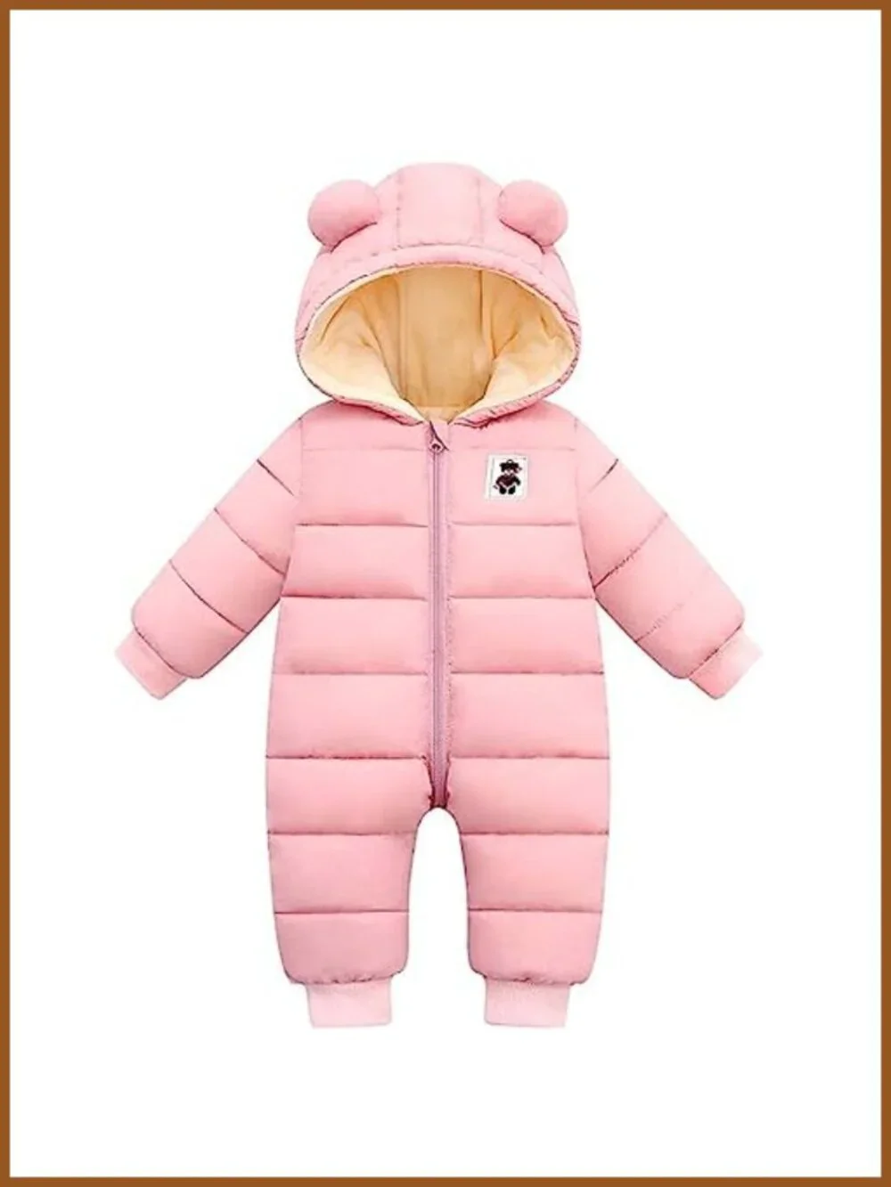 Baby Snowsuit Hooded Winter Jumpsuit Cozy Outfit for 0-24 Months
